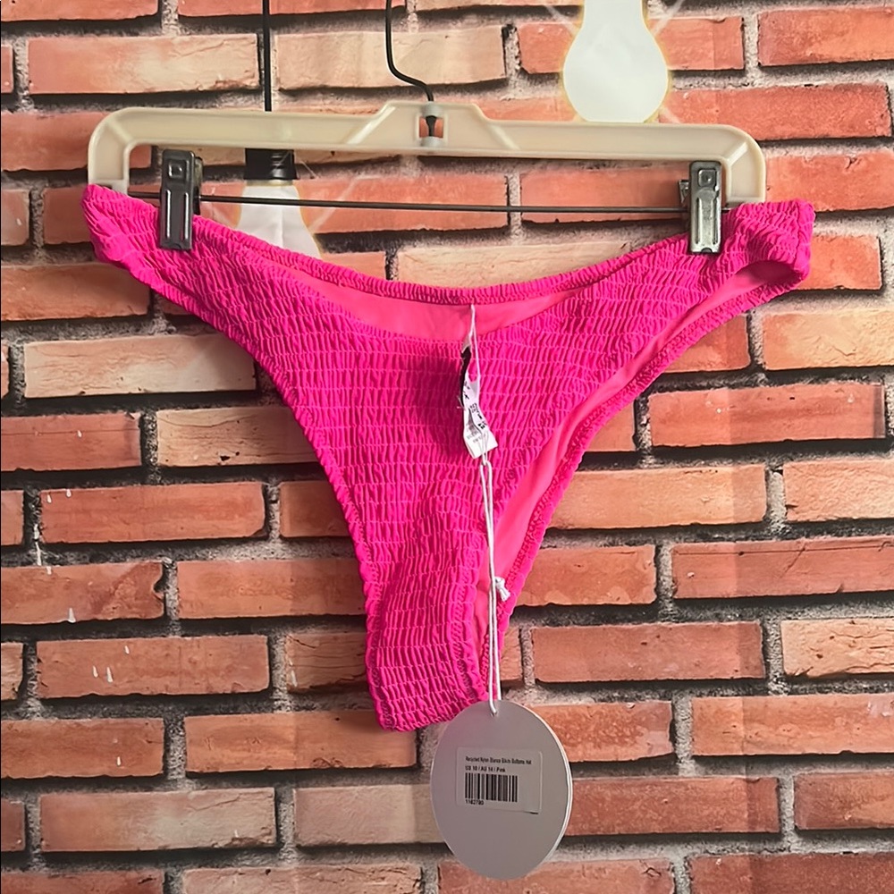 Princess Polly Hot Pink Textured Bikini Bottom